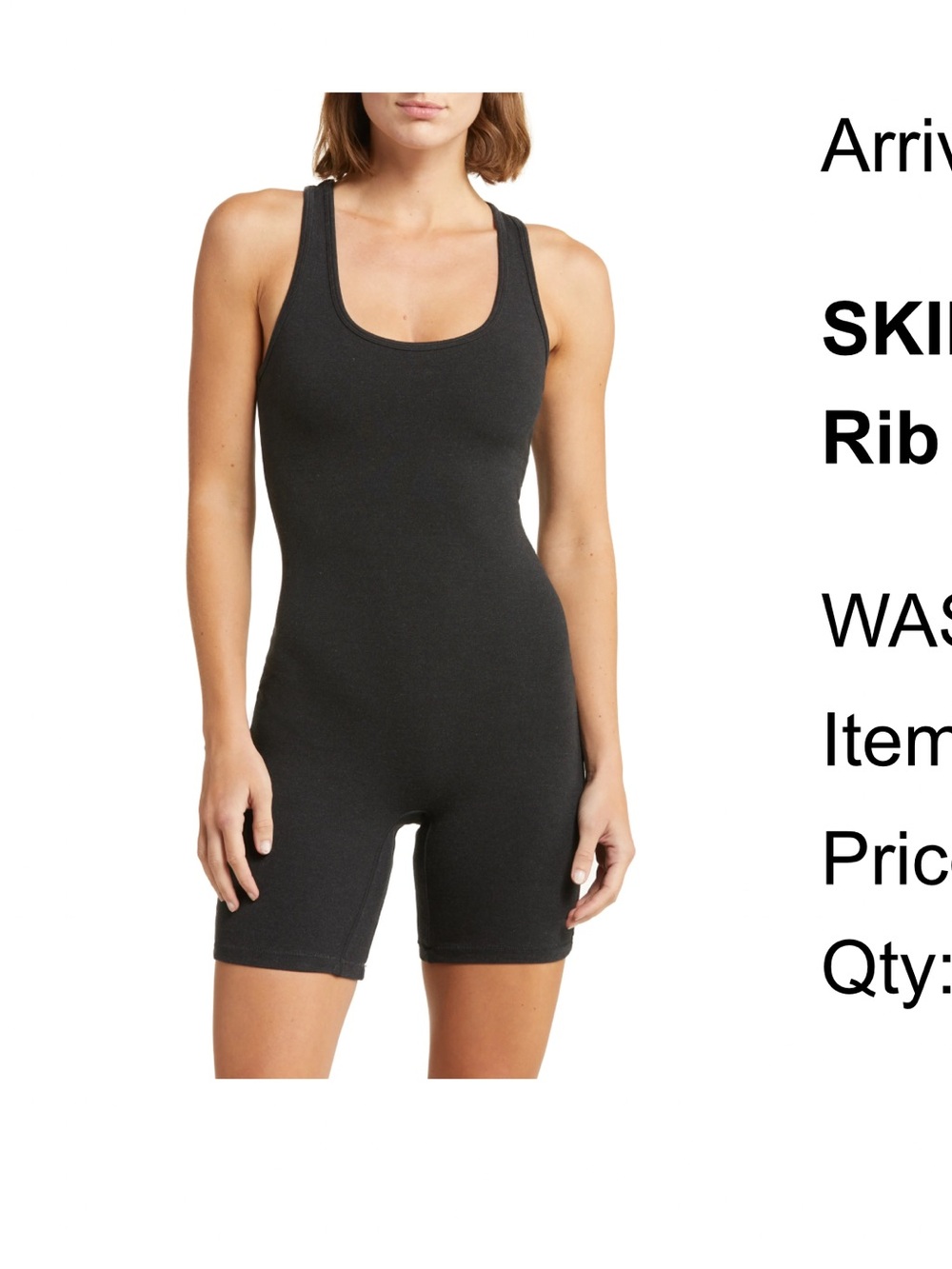 SKIMS Black Ribbed Tank Jumpsuit